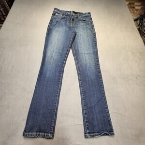Levis Jeans Womens 6 Blue Mid Rise Skinny Distressed Stretch Denim